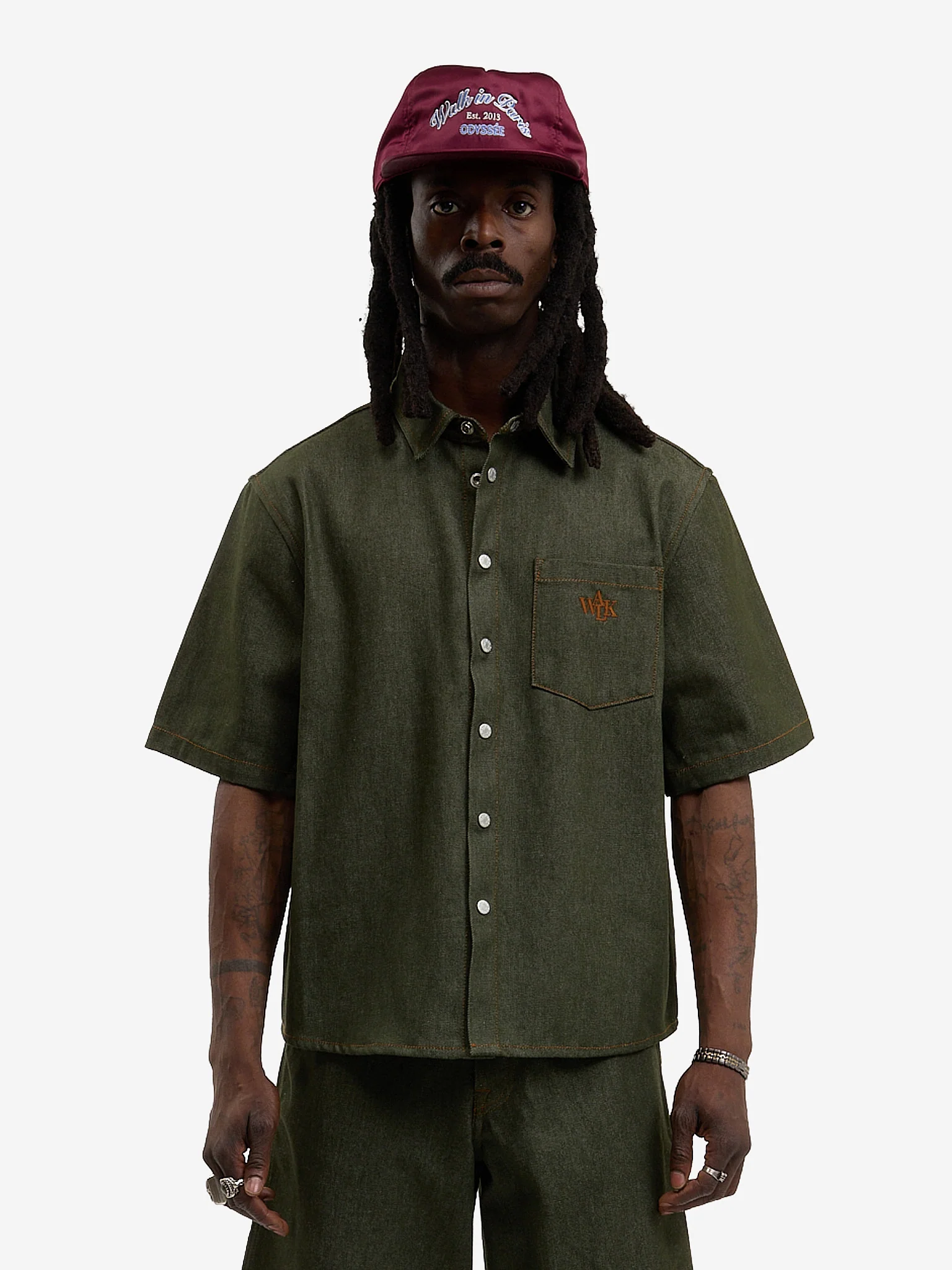 La chemise en denim brut vert - Image 2