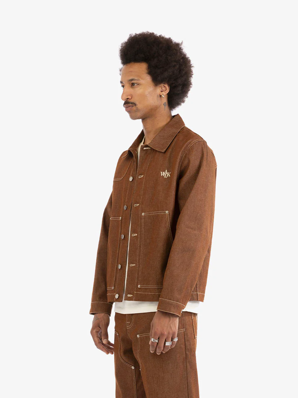 La veste de menuisier en denim marron - Image 3