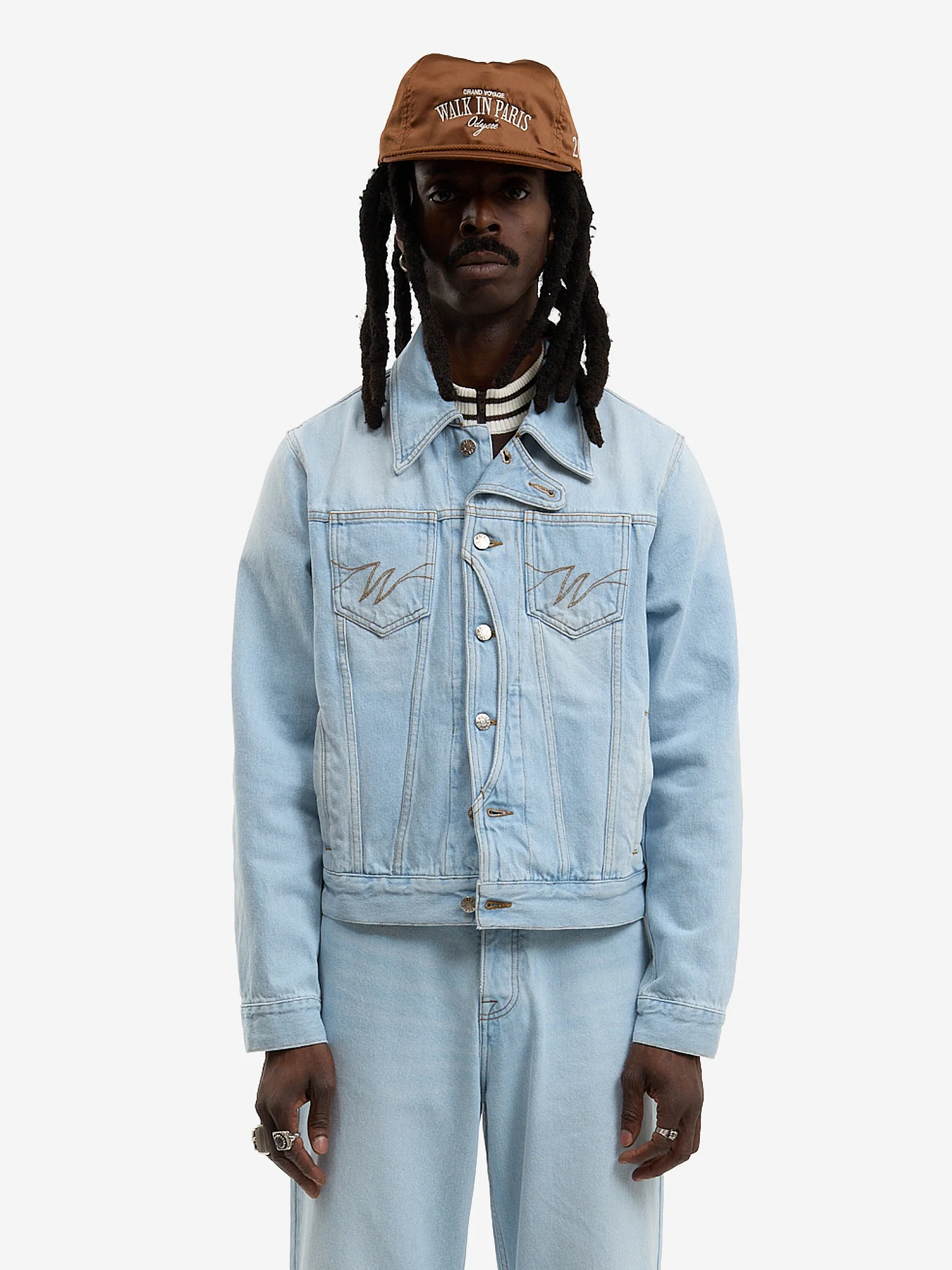 La veste du postier en denim clair délavé - Image 3
