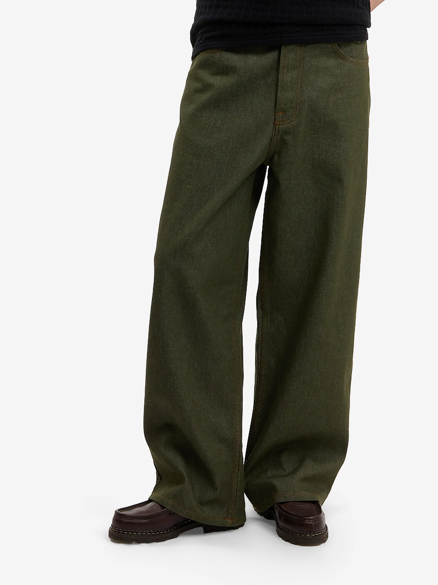Le pantalon baggy en denim brut vert - Image 6