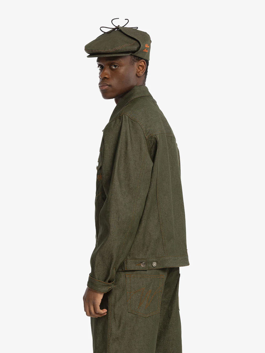 Le béret Sherlock en denim brut vert - Image 3