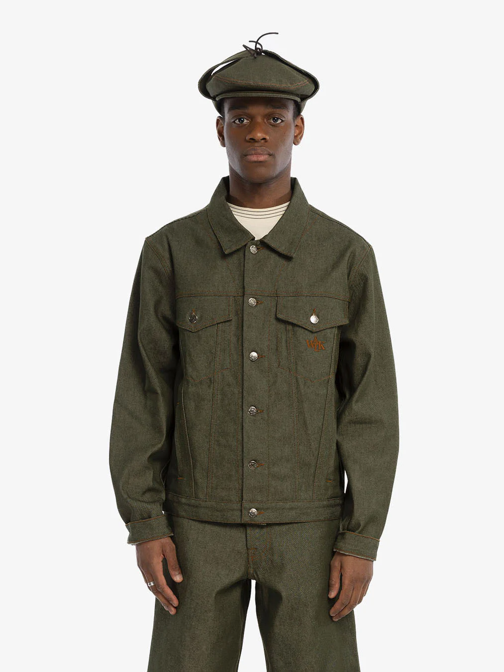 Le béret Sherlock en denim brut vert - Image 4