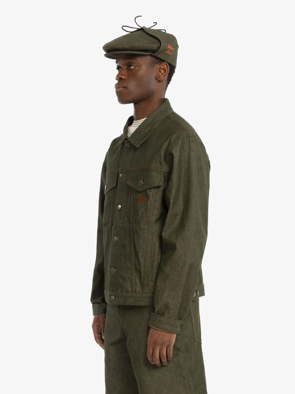Le béret Sherlock en denim brut vert - Image 5