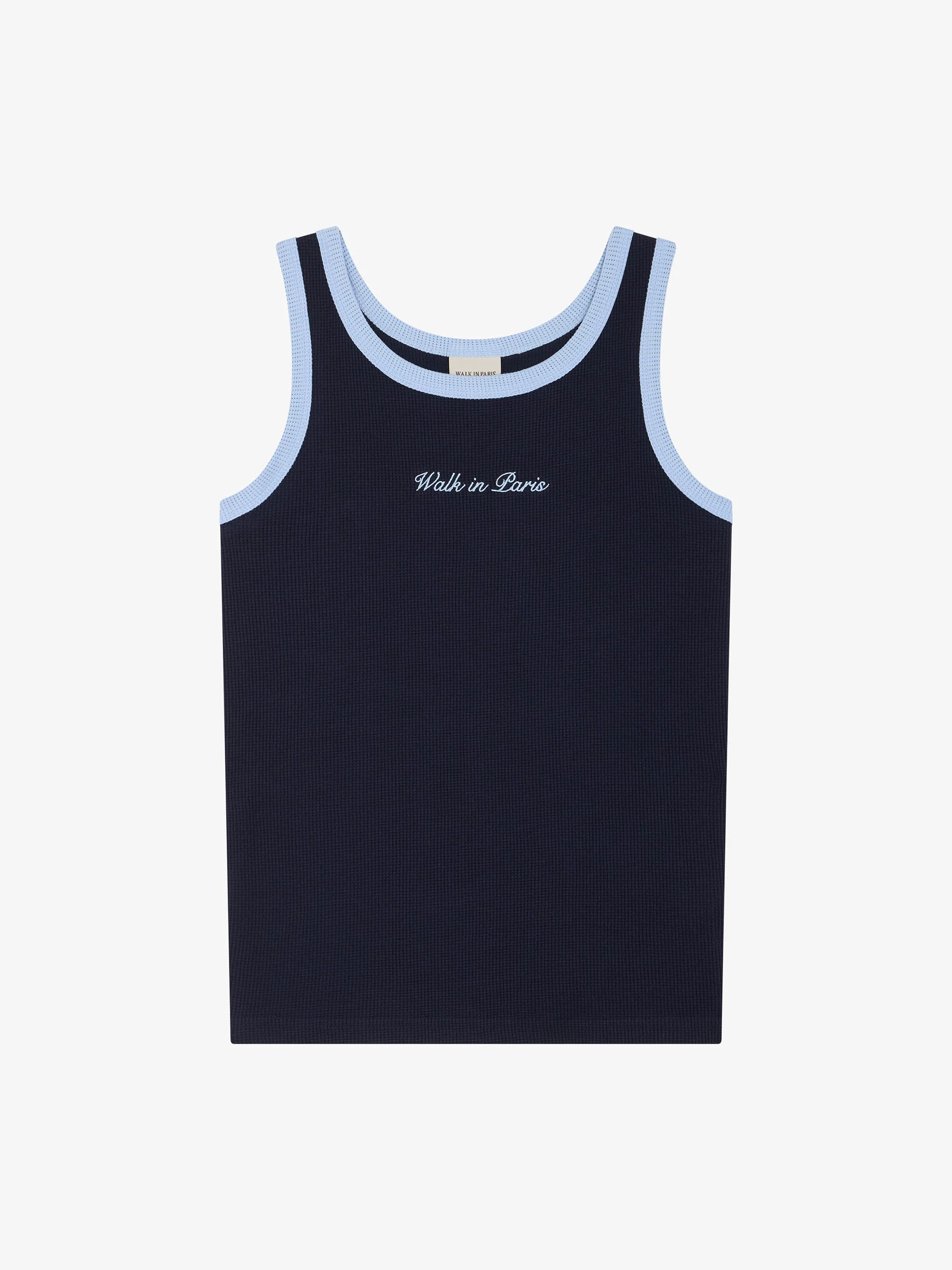 Le débardeur gaufré bleu