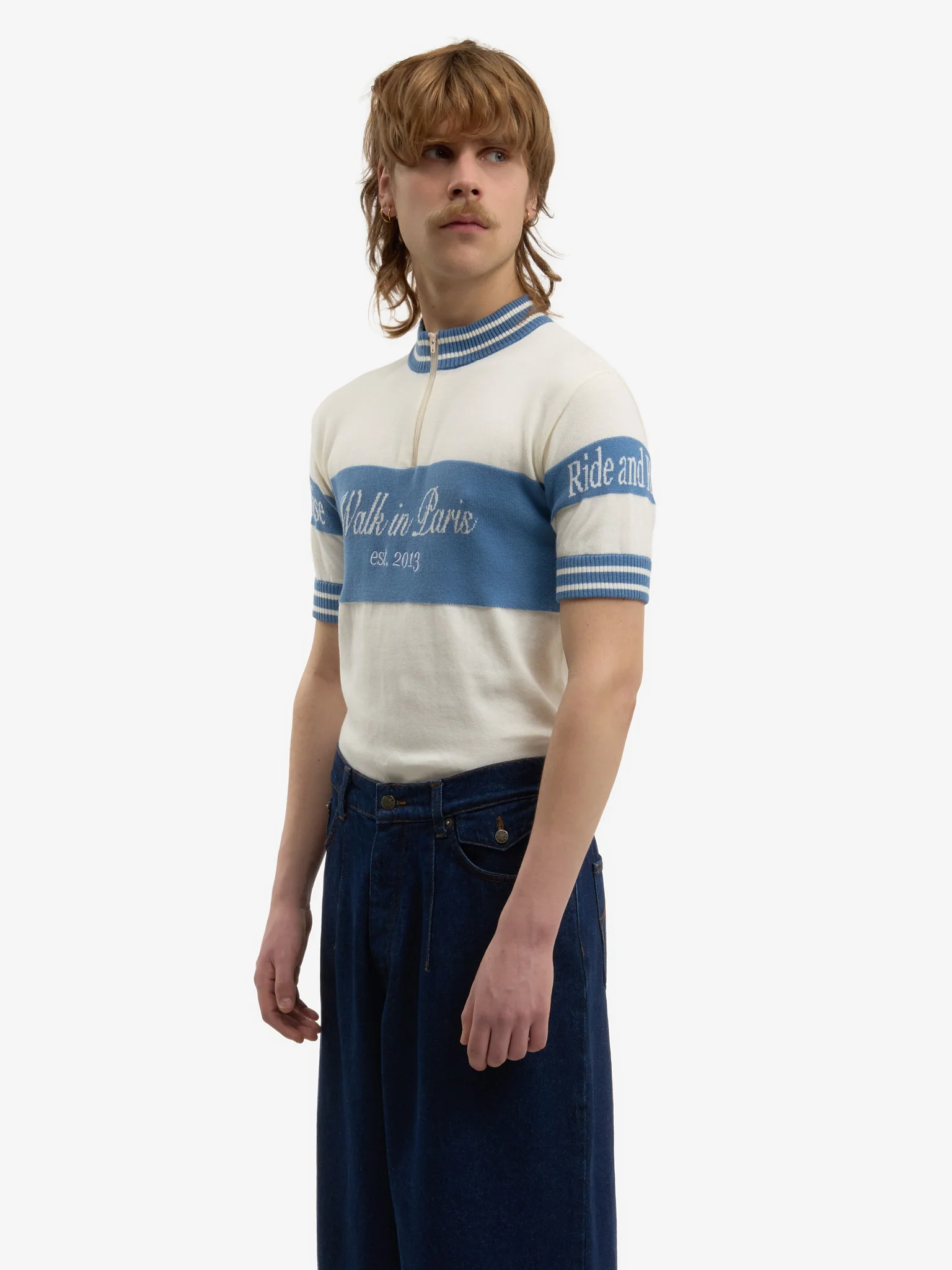 Le maillot de cycliste en maille bleu - Image 3