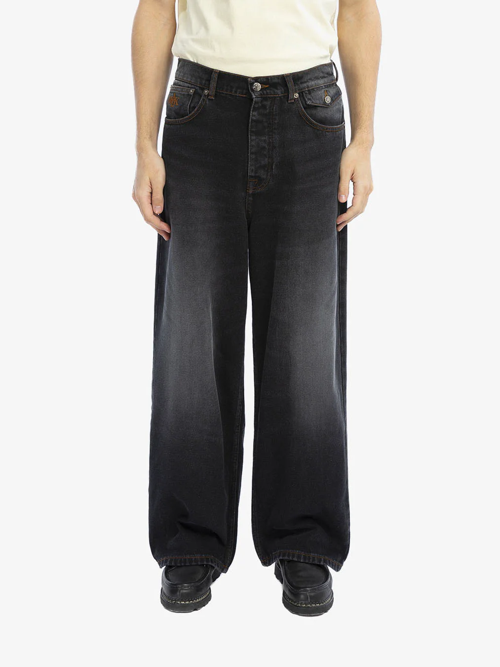 Le pantalon baggy en denim noir délavé - Image 3