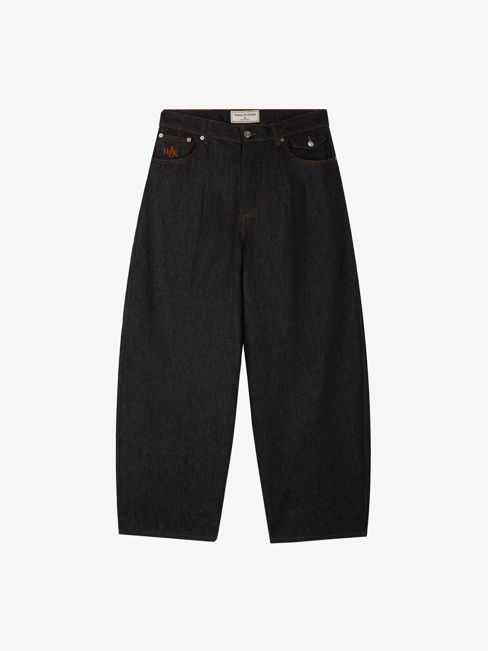 Le pantalon ballon en denim brut