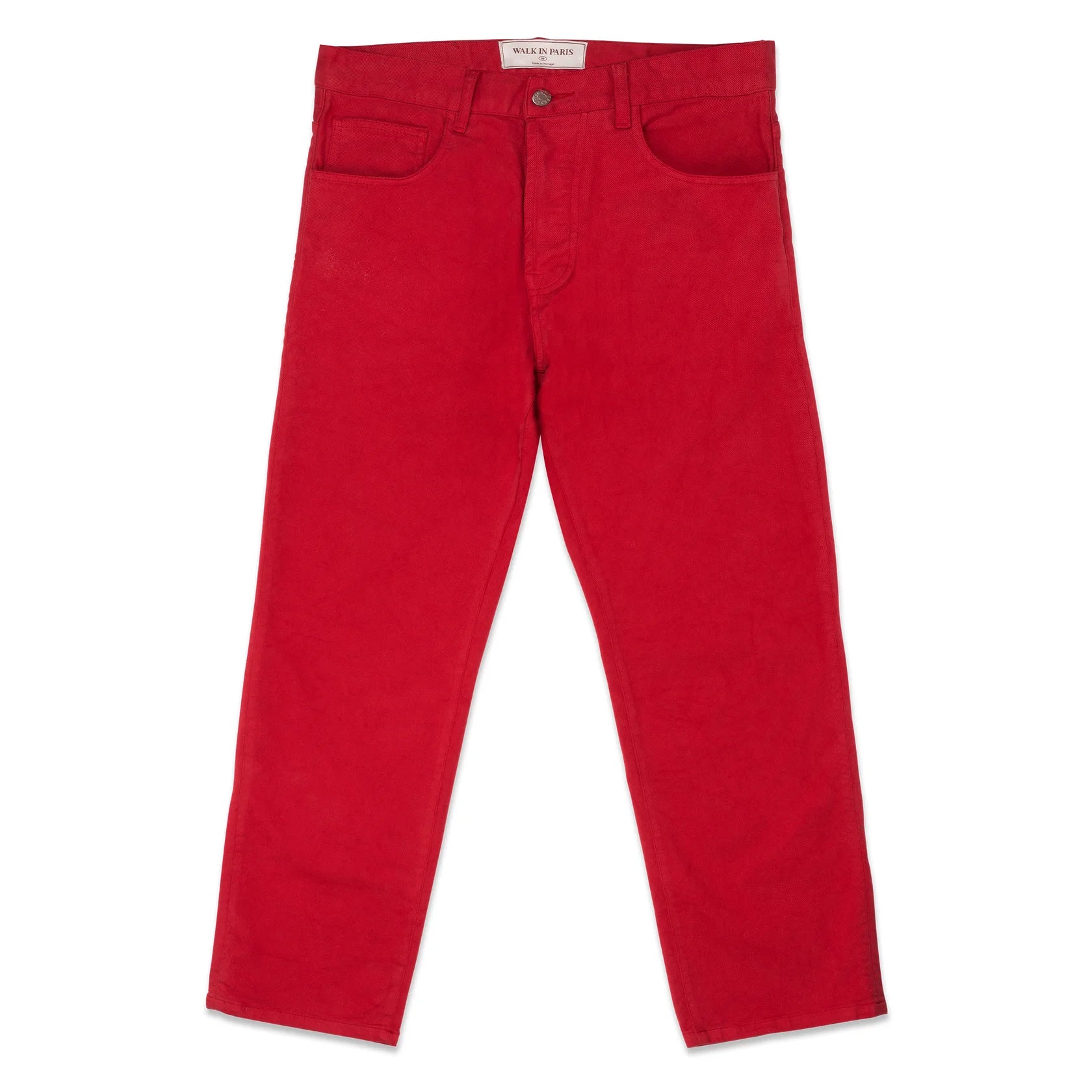 LE PANTALON EN JEAN ROUGE