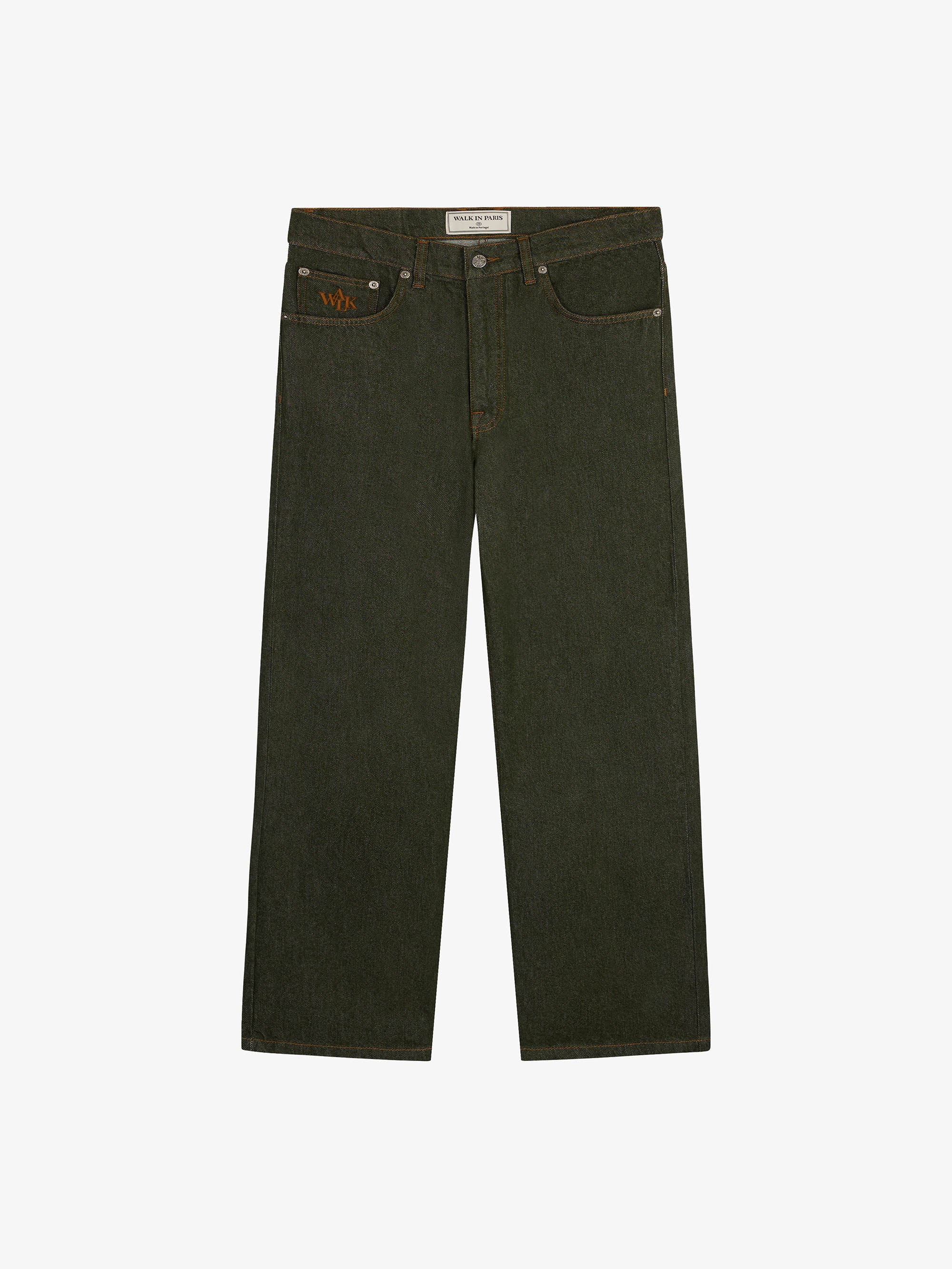 Le pantalon regular en denim vert