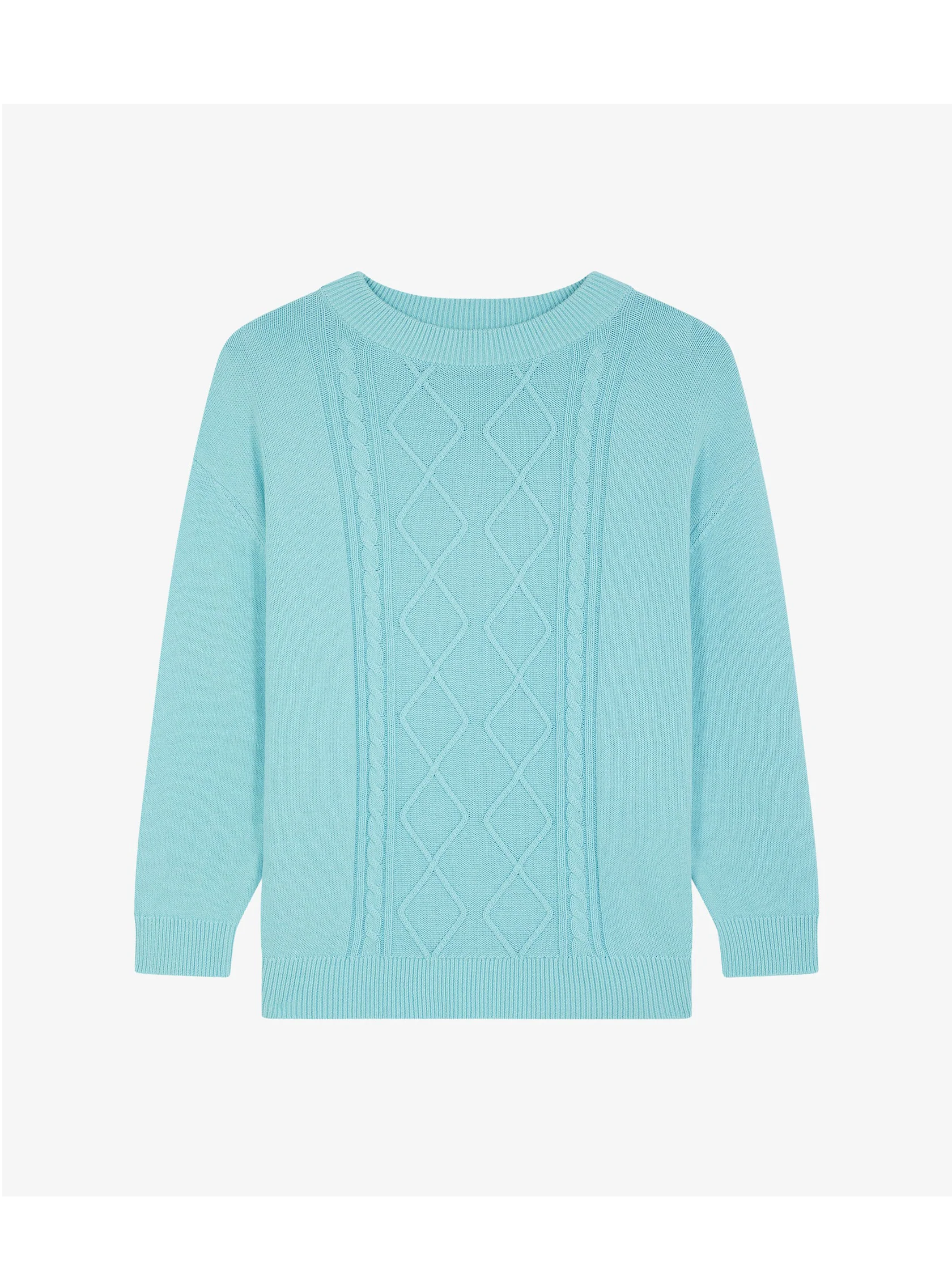 Le pull en maille bleu glacier
