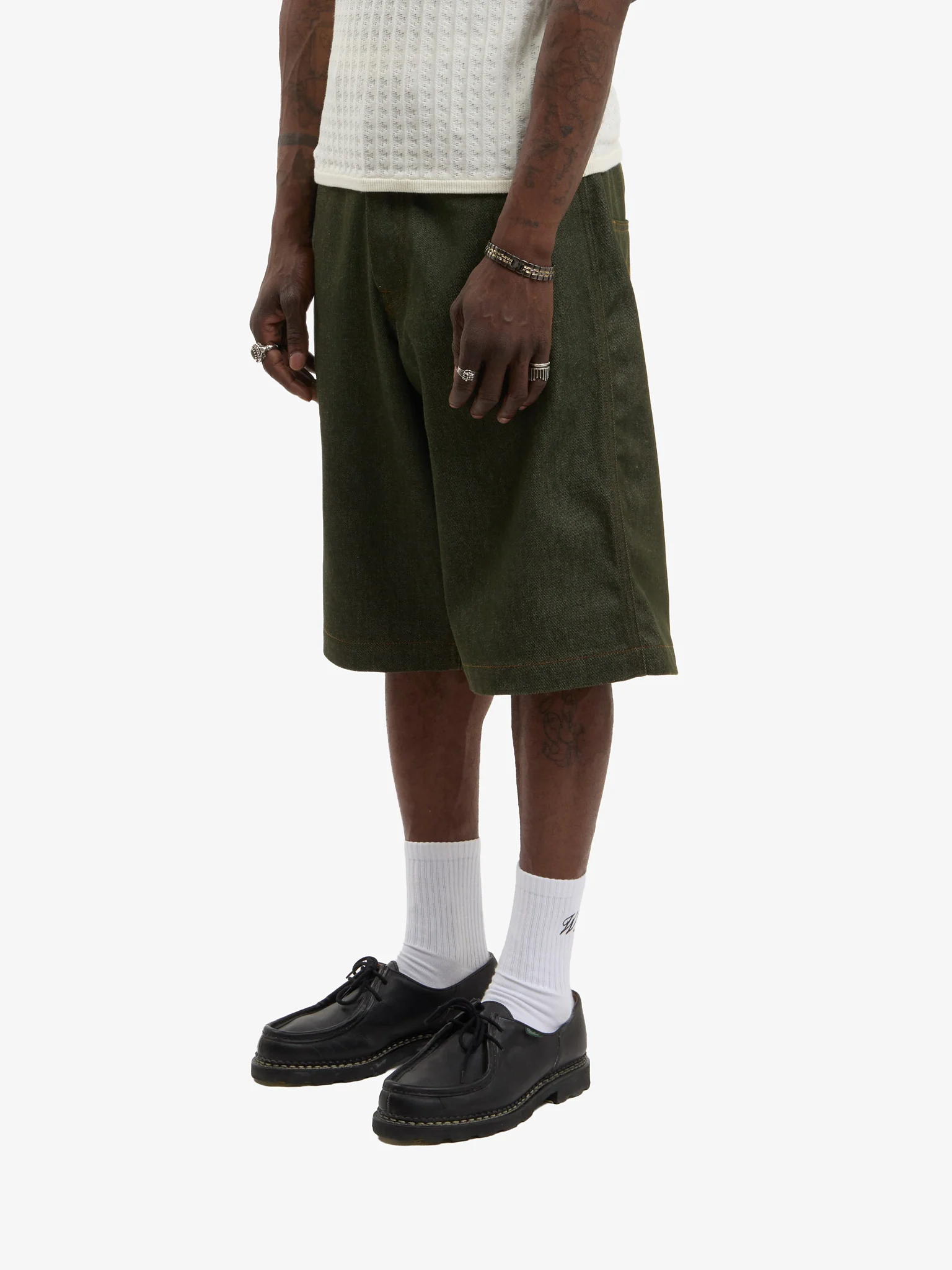 Le short baggy en denim brut vert - Image 8
