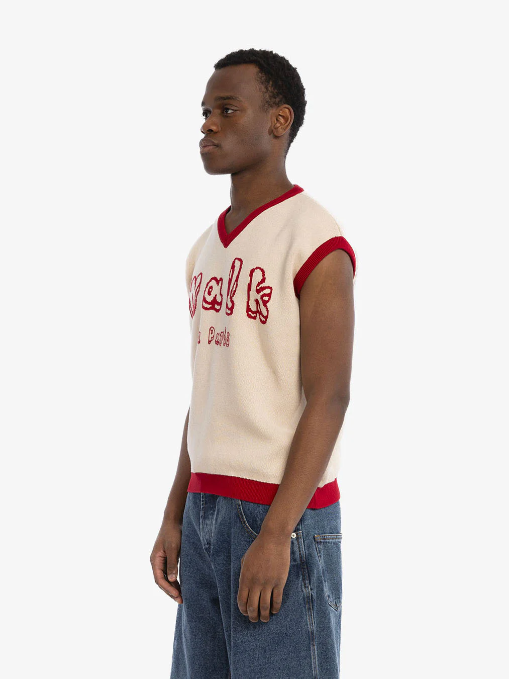 Le pull sans manches en maille rouge - Image 3