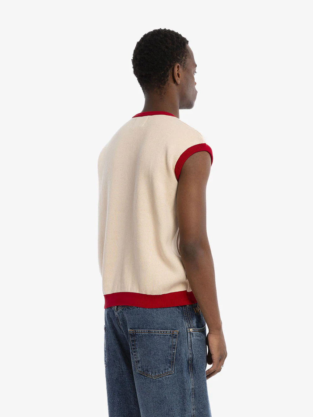 Le pull sans manches en maille rouge - Image 4