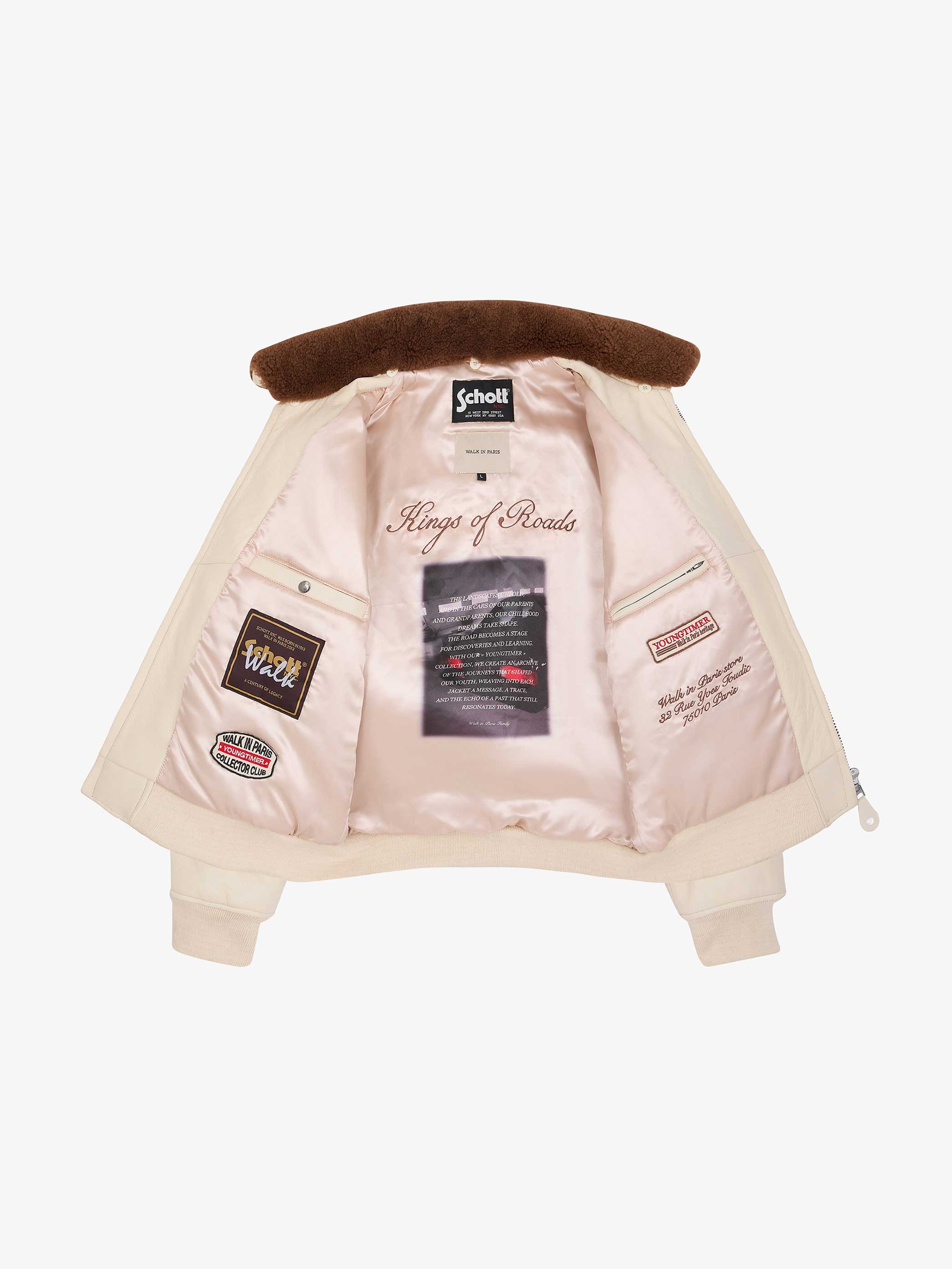 Walk in Paris X Schott NYC ® - La flight jacket beige Youngtimer - Image 3
