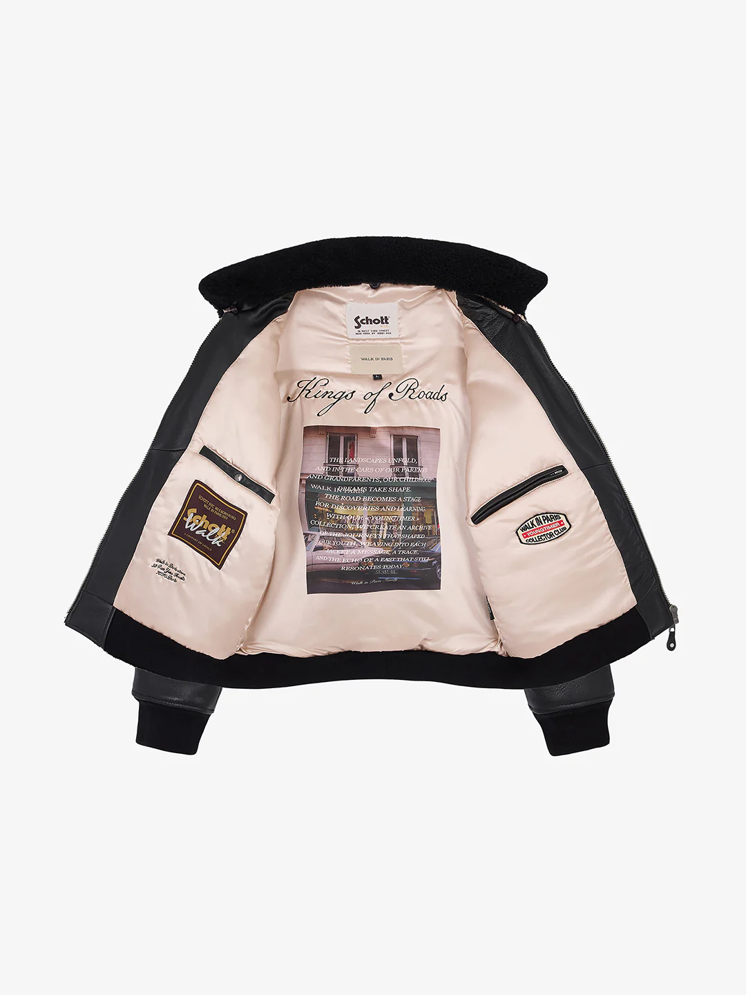 Walk in Paris X Schott NYC ® - La flight jacket noire - Image 3