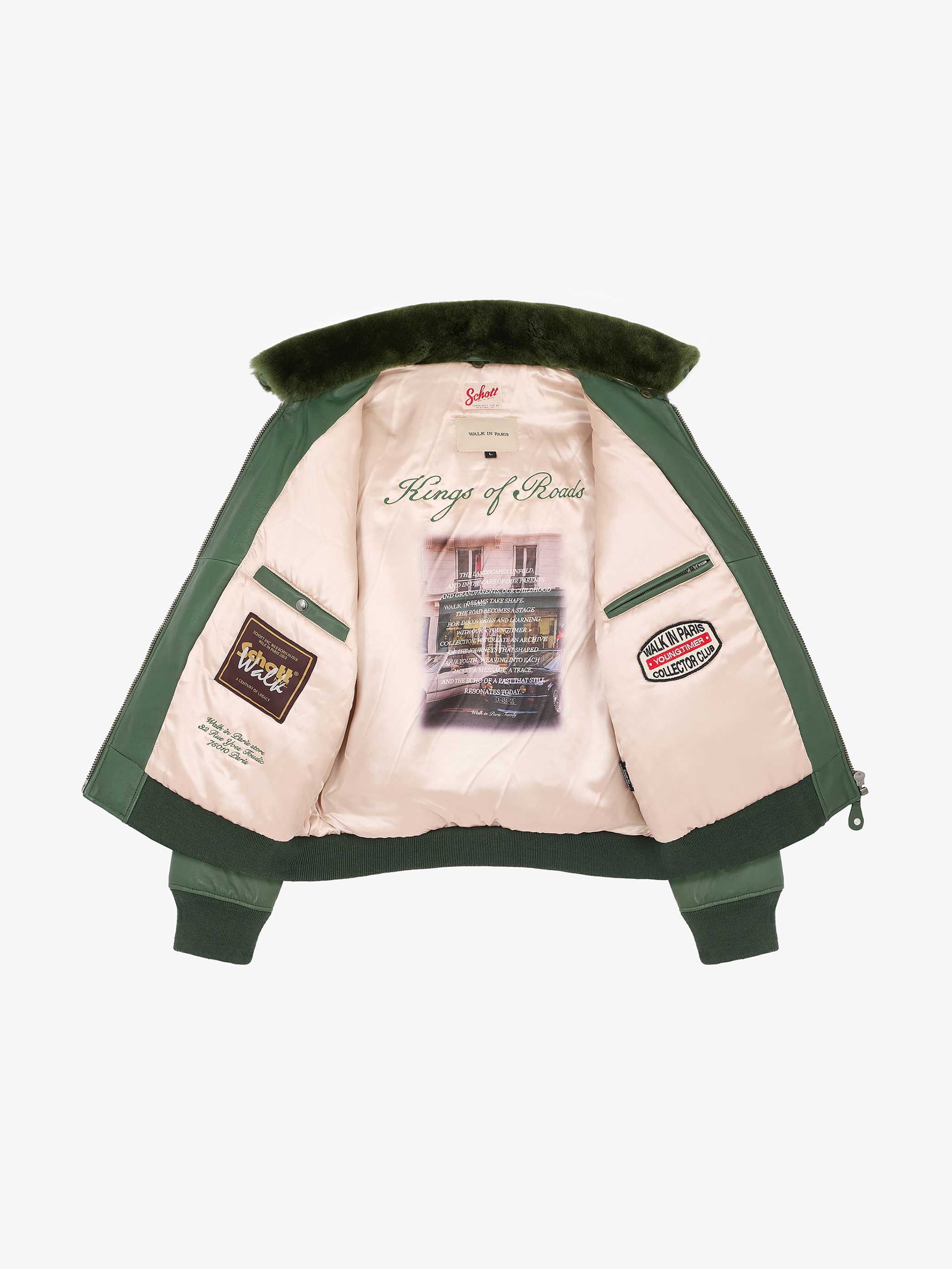 Walk in Paris X Schott NYC ® - La flight jacket verte - Image 3