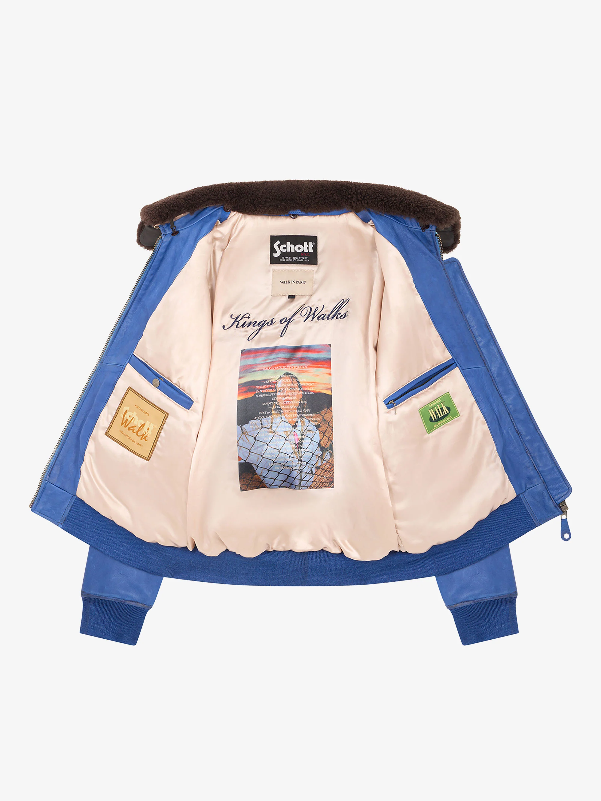 Walk in Paris X Schott NYC ® - Flight jacket bleu - Image 3