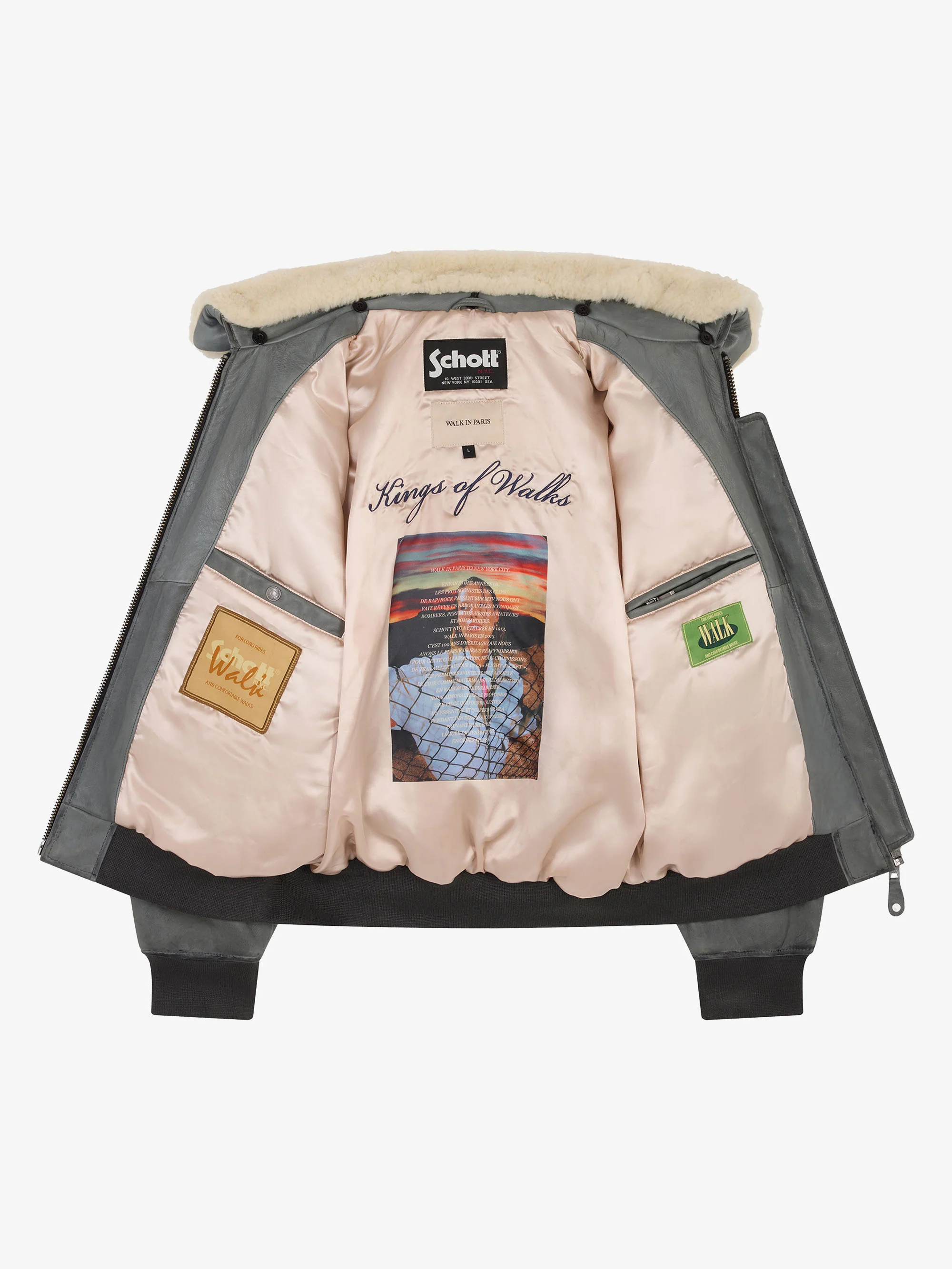 Walk in Paris X Schott NYC ® - Flight jacket grise - Image 3