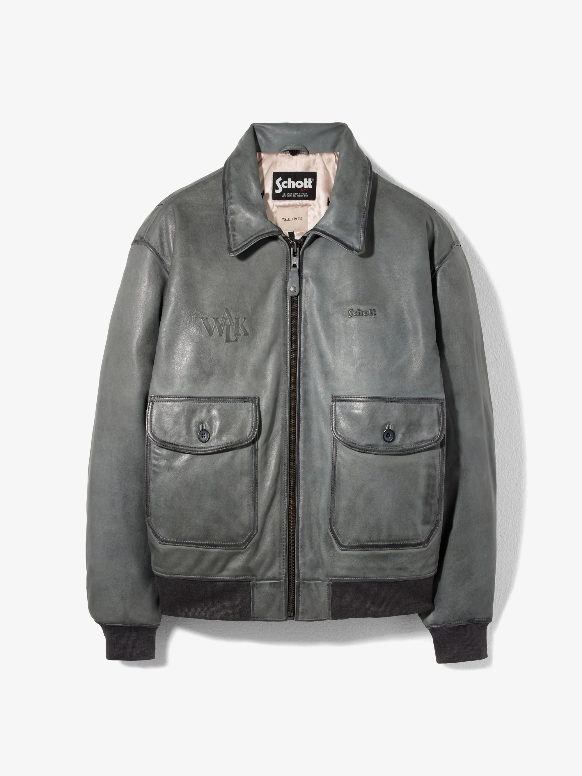 Walk in Paris X Schott NYC ® - Flight jacket grise - Image 9